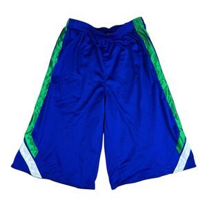 Vintage Nike Shorts Mens Large Blue Basketball Dazzle Shiny Baggy Swoosh Y2K